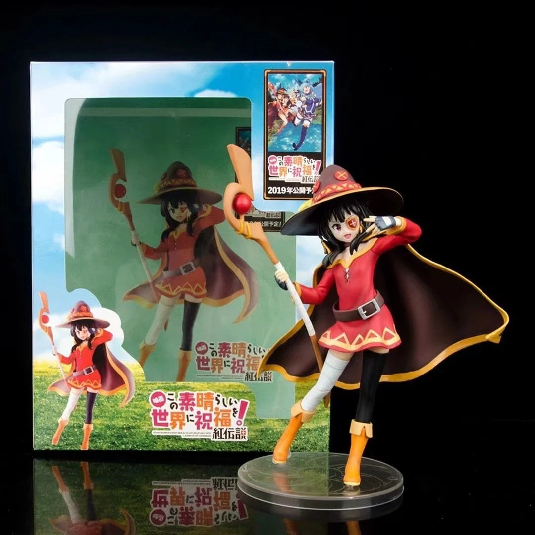 13cm Figma #407 KonoSuba 2 Megumin Anime Figure #399 KonoSuba Aqua Action Figure #425 Kazuma Figurine Adult Model Doll Toys Gift