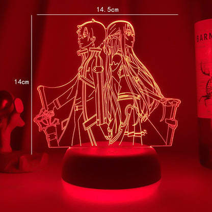 Anime Sword Art Online Figure 3d Led Night Light for Bedroom Decor Nightlight Birthday Gift Table Room Lamp Manga SAO