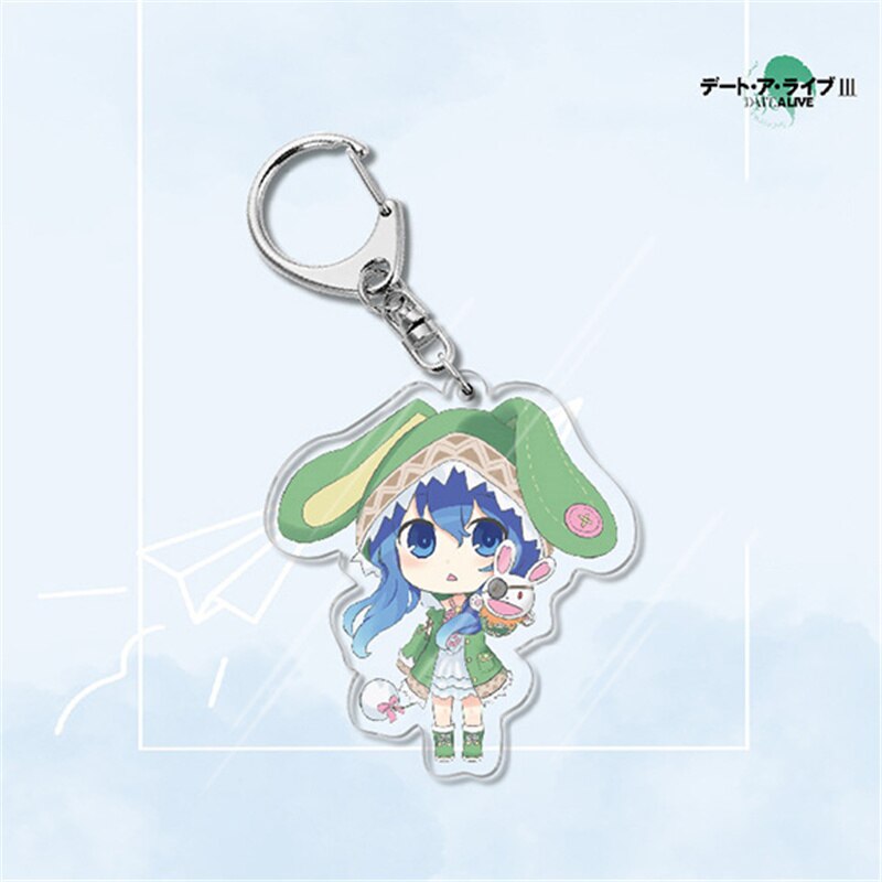 Japan Anime Date A Live Collection Cosplay Keychain Tokisaki Kurumi Yatogami Toka Himekawa Yoshino Acrylic Keyring Friends Gift