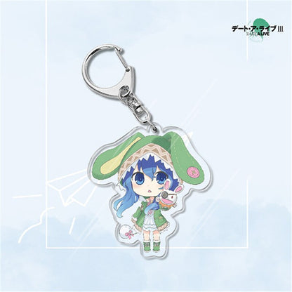 Japan Anime Date A Live Collection Cosplay Keychain Tokisaki Kurumi Yatogami Toka Himekawa Yoshino Acrylic Keyring Friends Gift