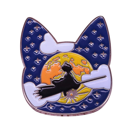 Kiki&#39;s Delivery Hard Enamel Pins Custom Cartoon Animal Cute Gigi Cat Brooches Anime Collect Lapel Badges Jewelry Gifts Wholesale Studio Ghibli