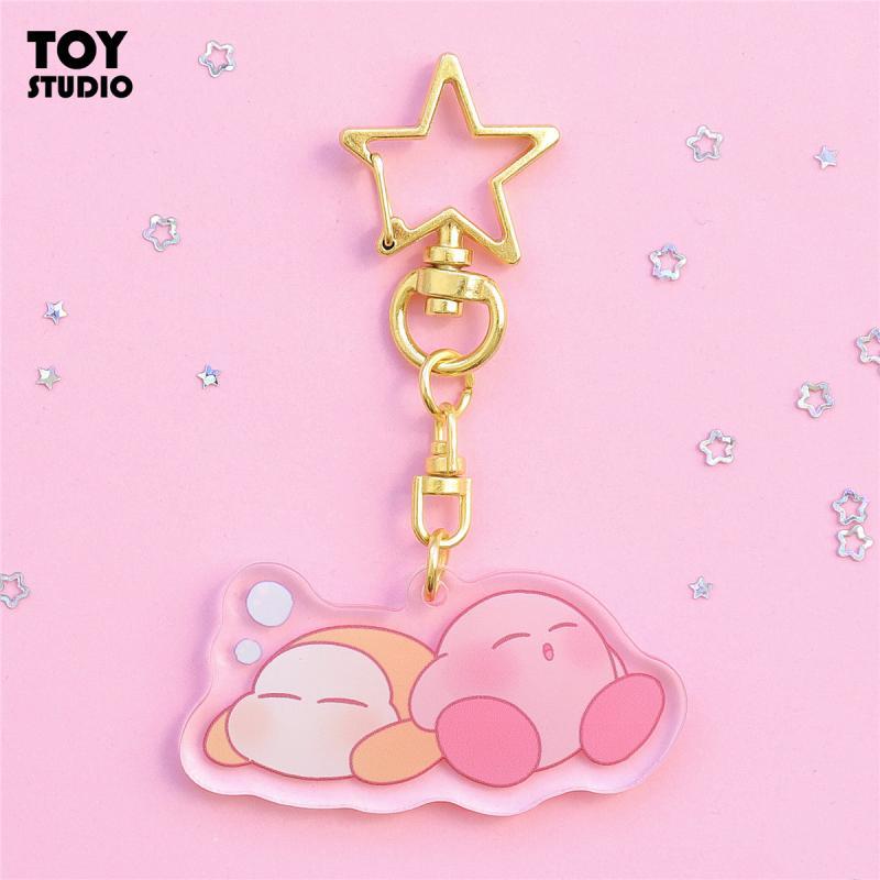 5Cm Kawaii Cartoon Cute Airpods Kirby Star Keychain Acrylic Badge Mini Keychain Pendant Pendant Girl Gift