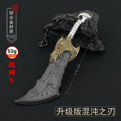 God of War Alloy Game Peripherals Models Pendant Anime Kratos Weapon Metal Replica Miniature Decoration Blade of Chaos Ornaments