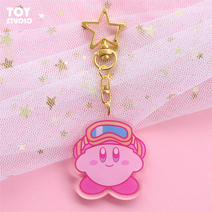 5Cm Kawaii Cartoon Cute Airpods Kirby Star Keychain Acrylic Badge Mini Keychain Pendant Pendant Girl Gift