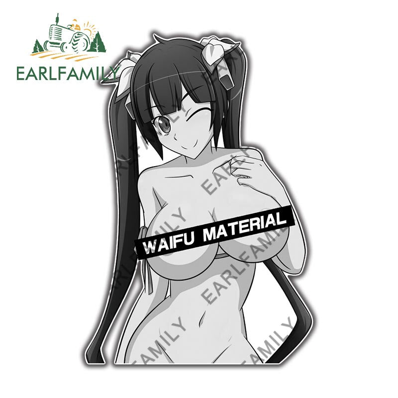 13cm x 9.6cm for DanMachi Hestia Waifu Car Stickers Campervan Decal RV JDM Vinyl Car Wrap Waterproof Trunk Decals