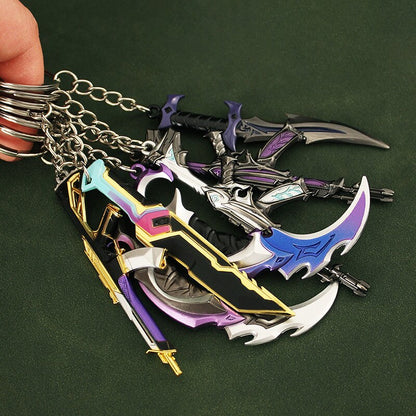 Valorant Knife Weapon Keychain Reaver Karambit Prime Vandal 9cm Samurai Sword Pocketknife Arant Gun Model Gifts Toys for Boys