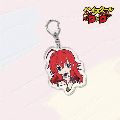 KeyChain Men High School DxD Key Chain Women Acrylic Car Cosplay Japanese Key Ring Rias Gremory Pendant Party Charm Kids Gift