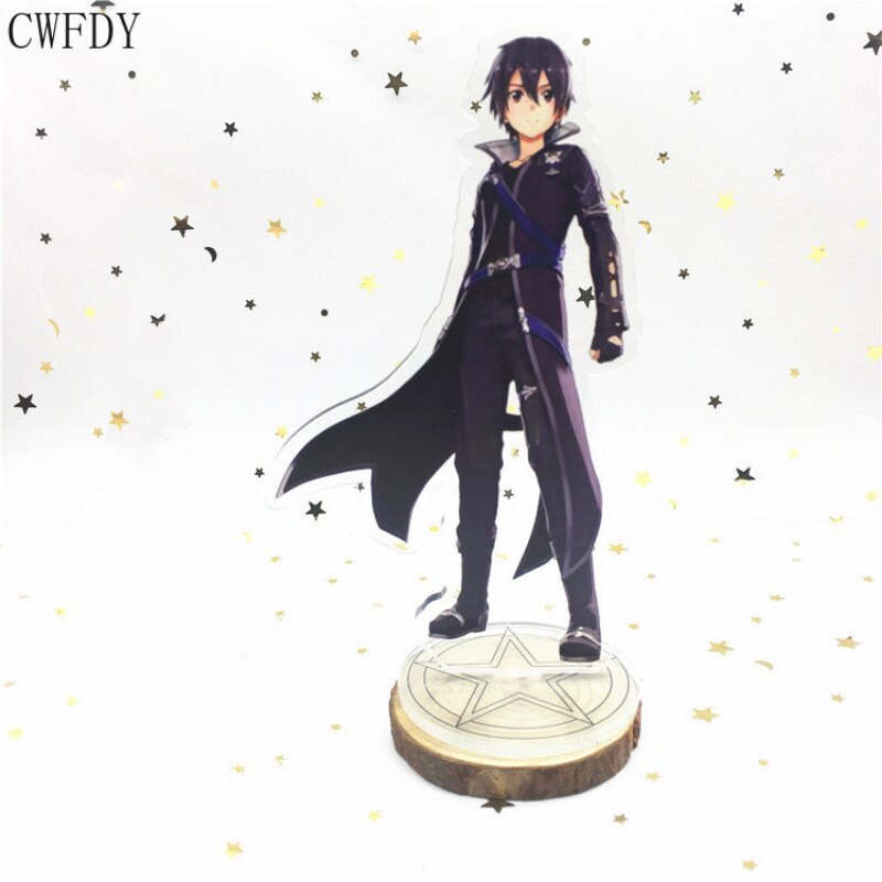 Anime Sword Art Online SAO Kirito Asuna Leafa Yuuki Acrylic Stand Model Action Figure Double-side Plate Keychain Toys Gifts 15cm