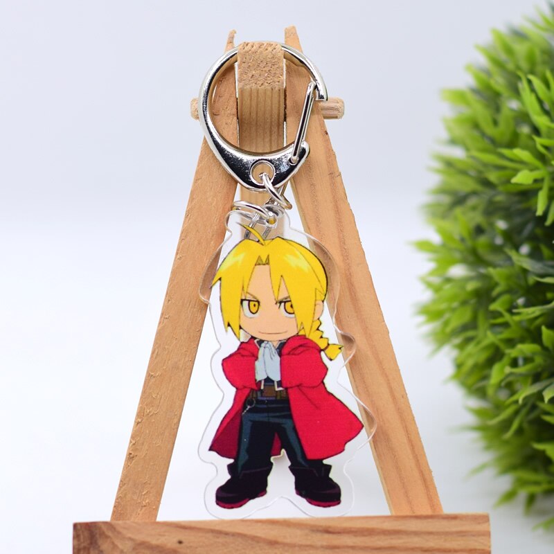 Fullmetal Alchemist Keychain 9 Styles Double Sided Acrylic Cartoon Key Chain Pendant Anime Accessories Keyring Hot Sale