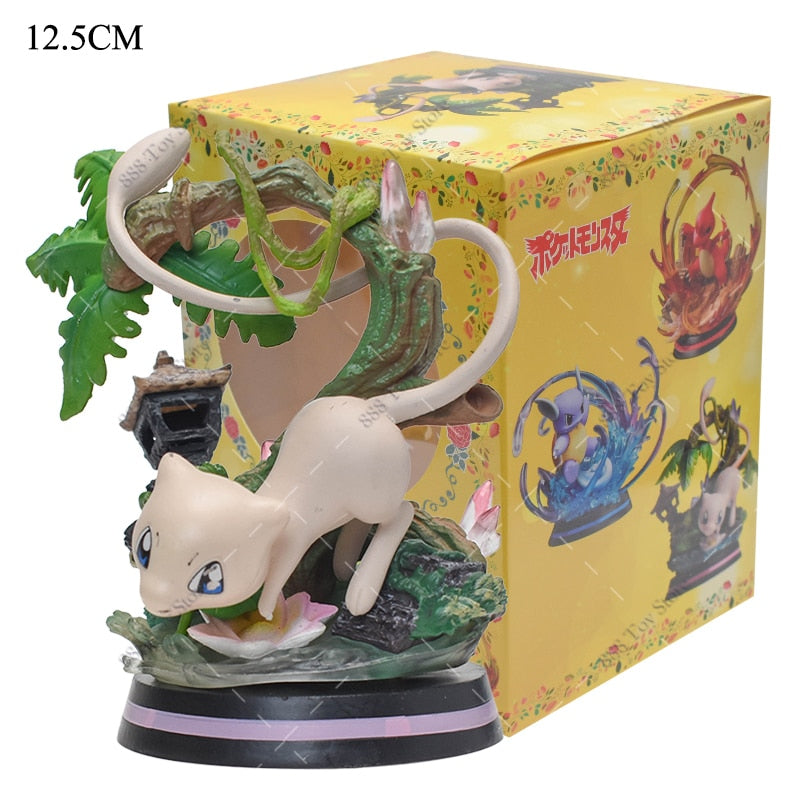 Anime Pokemon Figure Charizard Squirtle Bulbasaur Vulpix Scenes Special Effects Version Figurine Toys PVC Model Collection Dolls