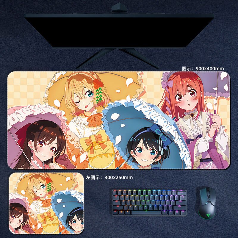 Anime Rent A Girlfriend Mouse Pad Ichinose Chizuru Mami Sumi Ruka Mousepad Computer Laptop Gamer Pad Gaming Accessories Desk Mat