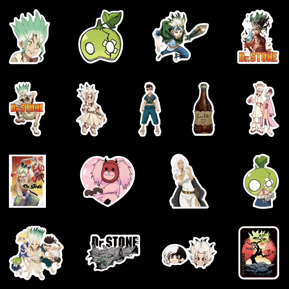 Bandai Cartoon Anime Dr.STONE Stickers Car Laptop Luggage Phone Stationery Decal Waterproof Graffiti Sticker Kids Toys Gifts