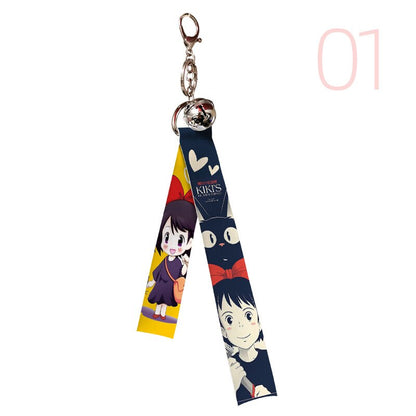 Classic Anime Ribbon Keychains  Spirited Away Howl Kiki Ponyo Mononoke Hime Backpack Pendant Charms Movie Jewelry