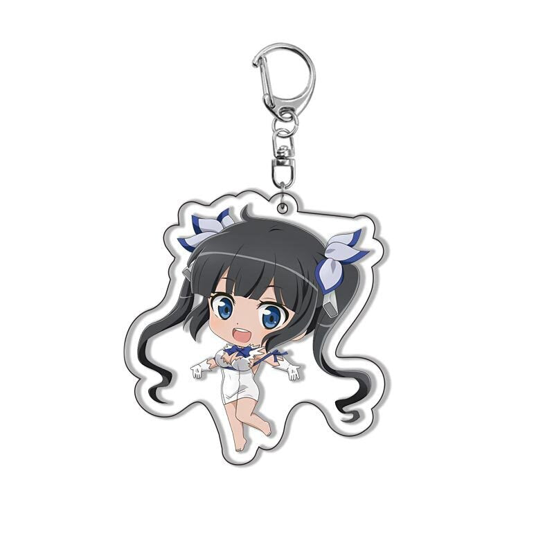 Anime DanMachi Is It Wrong To Try To Pick Up Girls In A Dungeon Keychain Jewelry Gift Original Accessories Firgures Car Cute Toy