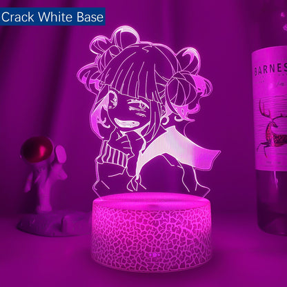 Newest MY HERO ACADEMIA Himiko Toga 3D ANIME LAMP Boku no Hero Academia Cross my body Night lights For Bedroom Decoration