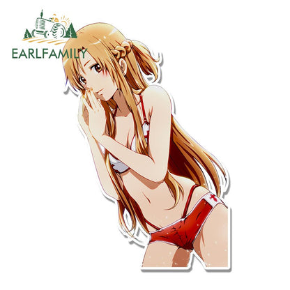 13cm x 9.5cm for Sword Art Online Asuna Yamase Car Stickers Graffiti Windows Motorcycle Car Accessoires Decal RV JDM