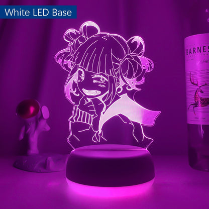 Newest MY HERO ACADEMIA Himiko Toga 3D ANIME LAMP Boku no Hero Academia Cross my body Night lights For Bedroom Decoration