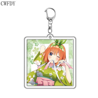 The Quintessential Quintuplets Keychain Anime Figure Nakano Ichika Nino Miku Yotsuba Itsuki Sisters Acrylic Charm Key Chain Gift