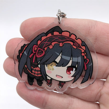 Anime DATE A LIVE Himekawa Yoshino Yatogami Tohka Tokisaki Kurumi Keychain Cosplay Accessories Pendant Cartoon Gift