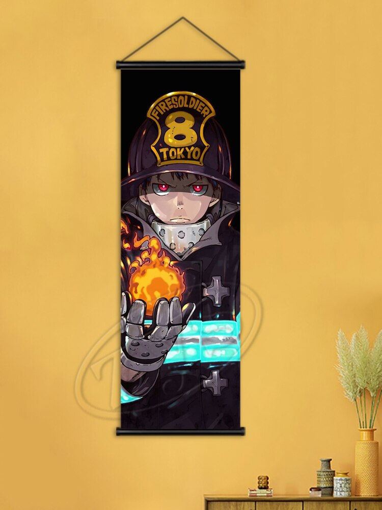 Fire Force Poster Hanging Scrolls Art Mural Shinra Kusakabe Canvas Painting Wall Picture Child Bedroom Home Cuadros Decoration