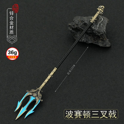 God of War Alloy Game Peripherals Models Pendant Anime Kratos Weapon Metal Replica Miniature Decoration Blade of Chaos Ornaments