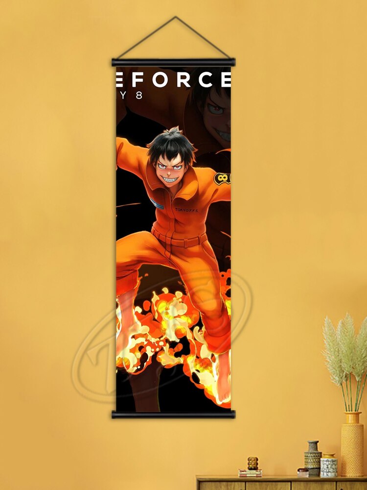 Fire Force Poster Hanging Scrolls Art Mural Shinra Kusakabe Canvas Painting Wall Picture Child Bedroom Home Cuadros Decoration