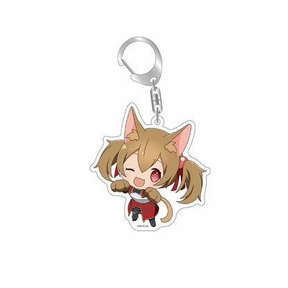 Anime Mixed Sword Art Online Sword Keychains Metal Tung People Asuna Kirito Key Ring Holder Men Buckle Chaveiro Figure Key Chain