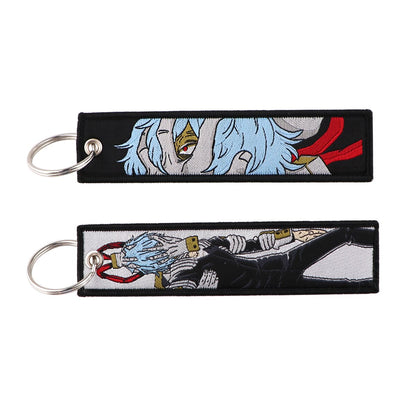 My Hero Academia Anime Key Chain for Men Key Fobs Holder Embroidery Key Ring Key Tag for Motorcycles and Cars Accessories