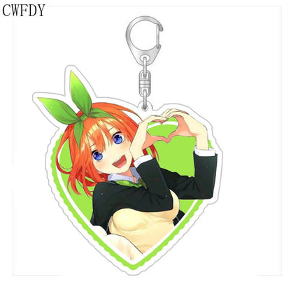 The Quintessential Quintuplets Keychain Anime Figure Nakano Ichika Nino Miku Yotsuba Itsuki Cartoon Acrylic Key Chain For Friend