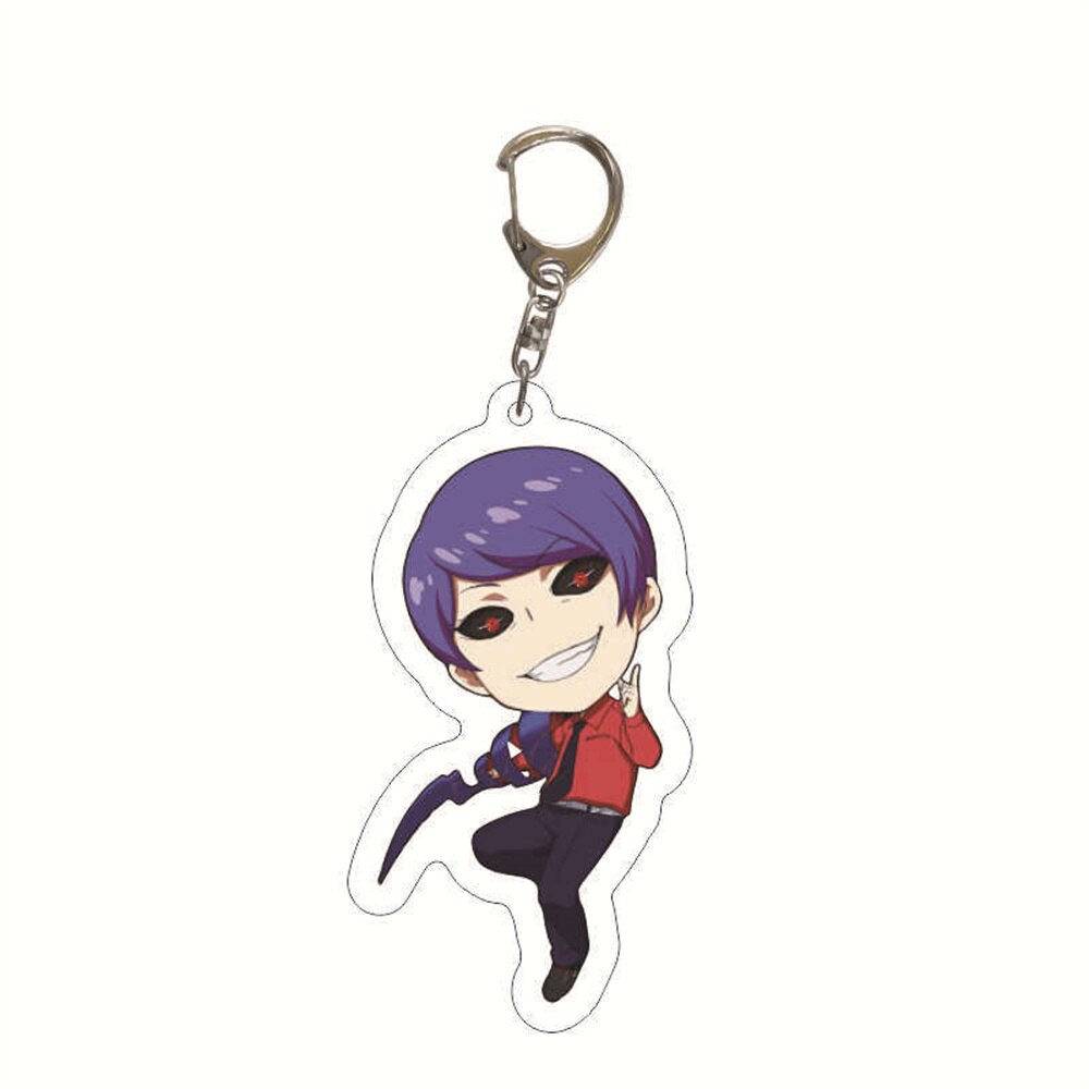 Anime Tokyo Ghoul Kaneki Ken Keychain Cosplay Acrylic Key Chain Pendant Keyring Prop