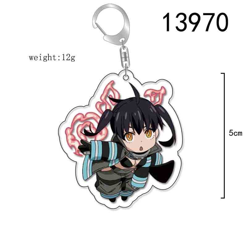 Anime Fire Force Key Chains Keychain Cosplay Acrylic Pendant Keyring Christmas Gift Prop