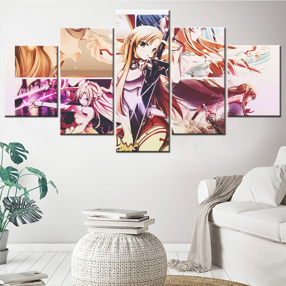 Japan Manga Poster Anime Figure Sword Art Online Pictures Kid Wall Art Canvas Painting Modern Home Decor Accessories Room Decor