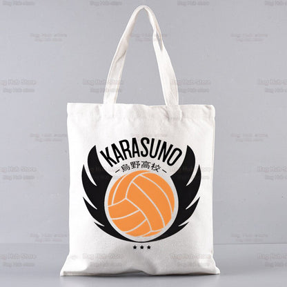 Volleyball Haikyuu!! Shopping Bag Shopper Karasuno High School Jute Bag Shopping Haikyuu Hinata Tote Bag Shoping Reusable Bolsa