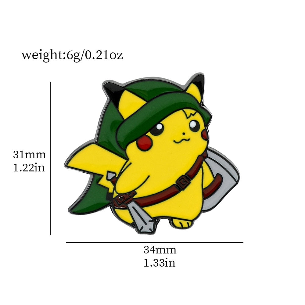 Pokemon Pikachu Anime Metal Enamel Brooch Badges on Backpack Clothing Lapel  jackets Jeans Accessories Jewelry Decoration Gift