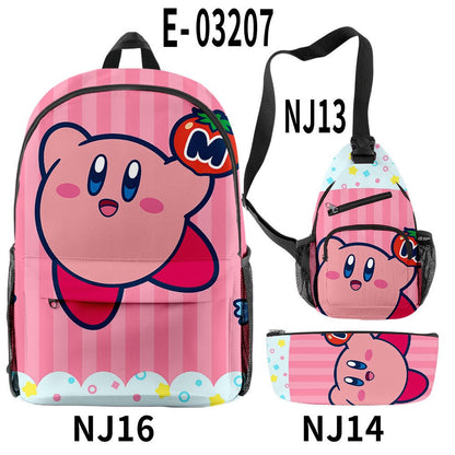 2023 NEW Anime Star Kabi Kirby Coin Purse 3D Children School Bags Kids Backpacks Kindergarten Chest Bag Crossbody Backpack