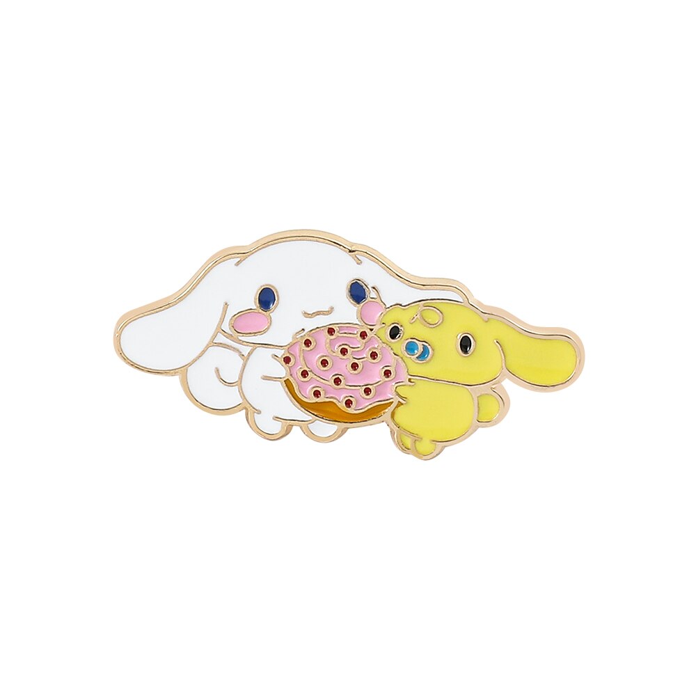 Fashion Kawaii Cinnamoroll My Melody Hello Kitty Sanrio Brooch Strawberry Creative Cute Metal Brooch Wholesale