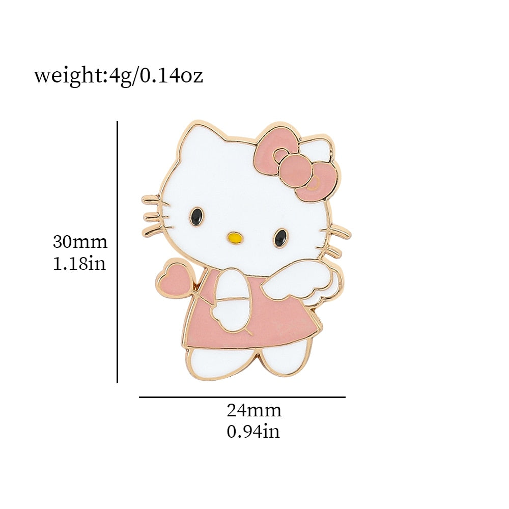 Fashion Kawaii Cinnamoroll My Melody Hello Kitty Sanrio Brooch Strawberry Creative Cute Metal Brooch Wholesale