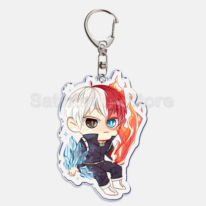 Cute My Hero Academia Anime Keychain Izuku Shouto Midoriya Bakugou Key Chain for Accessories Pendant Key Ring Keychains Gift