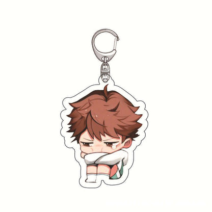 Hot Anime Haikyuu!! Super Cute Figure Keychain Collection Hinata Shoyo Kageyama Tobio Sugawara Acrylic Key Chain Wholesale