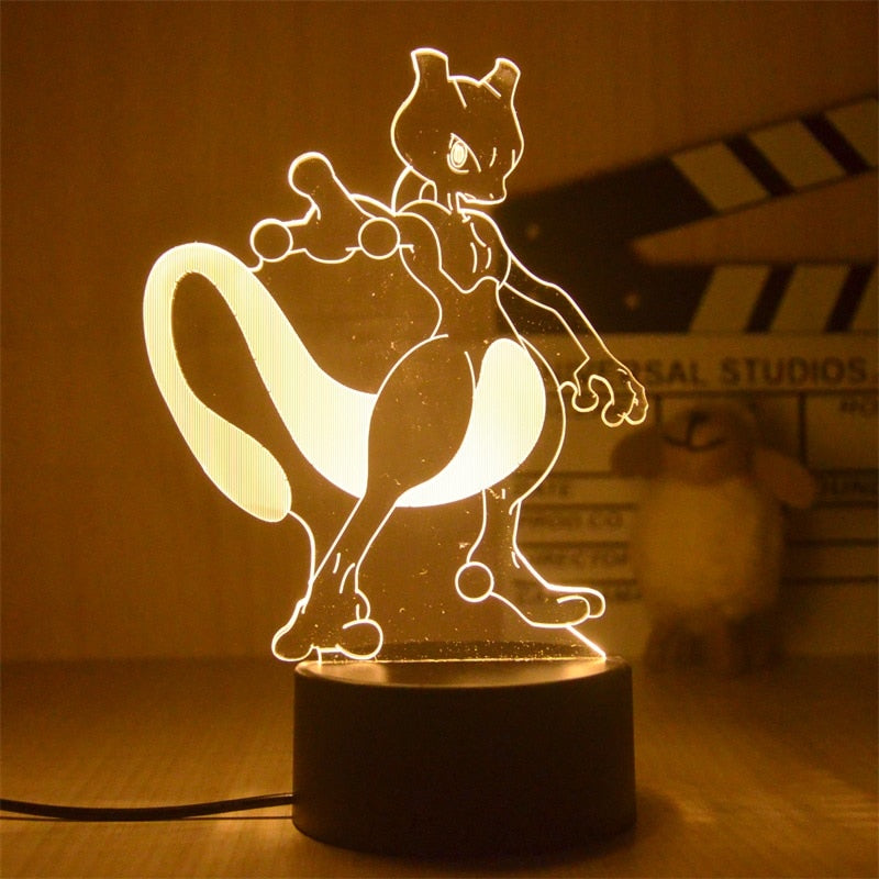 New Pokemon Pikachu Led 3D Night Light Kids Toy Anime Figures Cute Pikachu Bedside Lamp for Children Bedroom Decor Birthday Gift