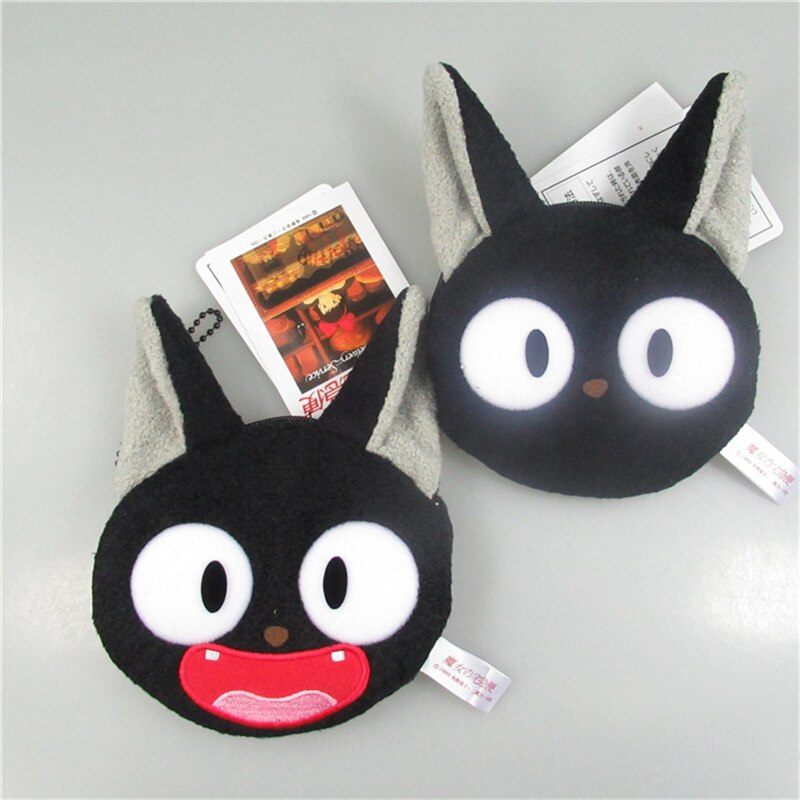 Hayao Studio Ghibli Miyazaki Kiki&#39;s Delivery Service JiJi Wallet Plush Toy Black Cat Kiki Keychain Purse Pendant Stuffed Toy