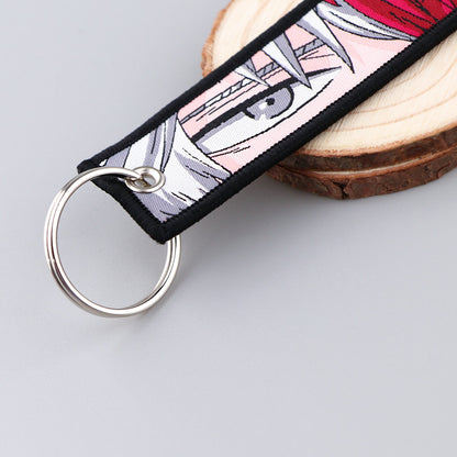 My Hero Academia Anime Key Chain for Men Key Fobs Holder Embroidery Key Ring Key Tag for Motorcycles and Cars Accessories