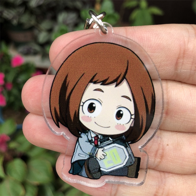 My Hero Academia Anime Keychain Cosplay Accessories OCHACO URARAKA Backpack Pendant Badge Cartoon Christmas Gifts