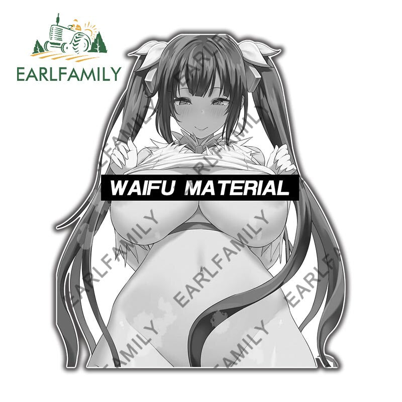 13cm x 9.6cm for DanMachi Hestia Waifu Car Stickers Campervan Decal RV JDM Vinyl Car Wrap Waterproof Trunk Decals