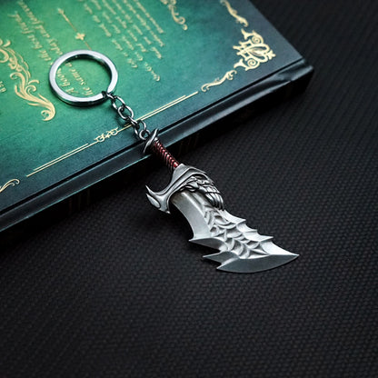 God of War Keychain Kratos Axe Leviathan Key Chain Keyring Blades of Chaos Swords Game Accessories Car Key Ring Pendant llaveros