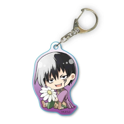 Anime Dr. Stone Keychain Senku Ishigami Oki Taiju Ogawa Yuzuriha Kohaku Acrylic Figure Key Chain Backpack Schoolbag Charm Keyring