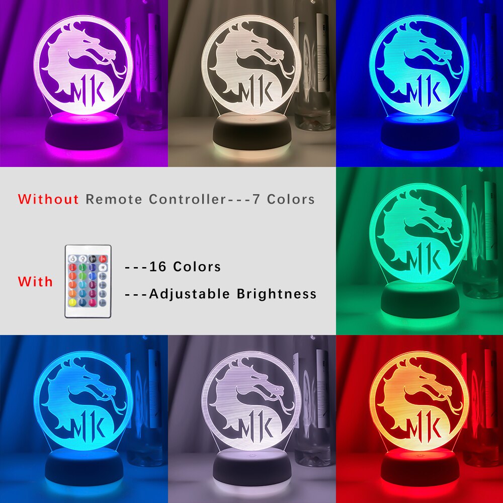 Game Mortal Kombat 11 Logo Night Light Led Touch Sensor Color Changing Nightlight for Kids Child Bedroom Decor Gift Table Lamp