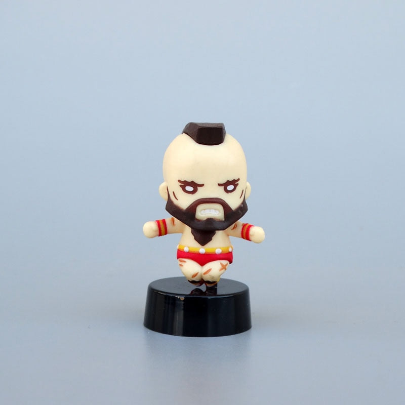 Game Street Fighter Action Figure Model Car Doll Ryu Ken Masters Chun Li ZANGIEF DHALSIM Anime PVC Car Decor Model Toys 5cm