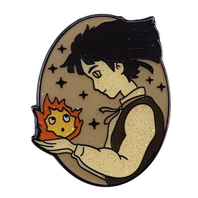 Howl&#39;s Moving Castle Anime Enamel Pins Metal Brooch Badge Fashion Jewellery Lapel Fun Bag Accessory Gifts Studio Ghibli