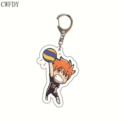 New Anime Volleyball Boy Keychain Cartoon Haikyuu Kageyama Hinata Kenma Kozume Acrylic Figure Key Chain Decor Bag Pendant Gifts